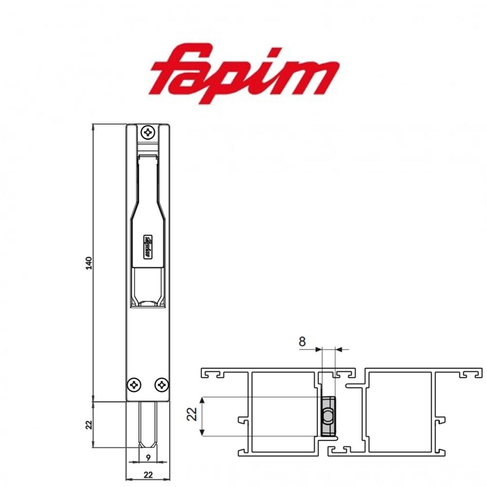 Catenaccio a leva Fapim Titantre 140 mm art. 3722A Catenaccio a leva Fapim Titantre 140 mm art. 3722A