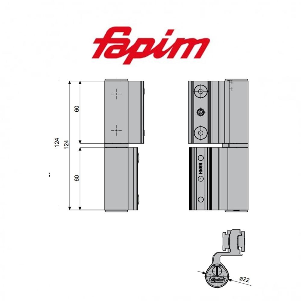 Cerniera a 2 ali per 3ᵃ anta Fapim Monza a contrasto Bianca opaca art. 5672T Cerniera a 2 ali per 3ᵃ anta Fapim Monza a contrasto Bianca opaca art. 5672T