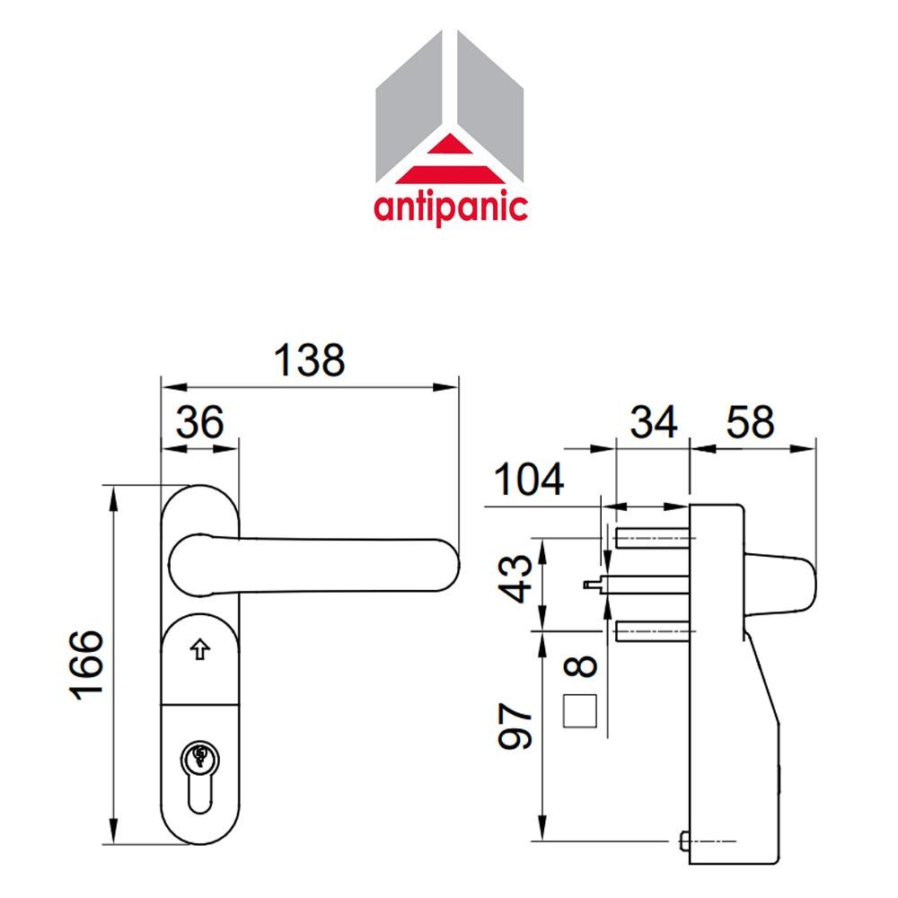 1095 Antipanic - Comando esterno elettrico per maniglioni antipanico 1095 Antipanic - Comando esterno elettrico per maniglioni antipanico