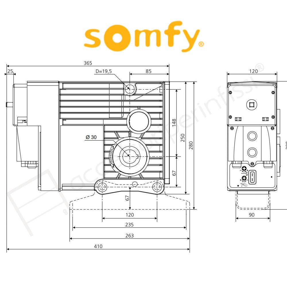 COMPACT Somfy operatore per serrande metalliche, porte basculanti e porte a spostamento laterale COMPACT Somfy operatore per serrande metalliche, porte basculanti e porte a spostamento laterale