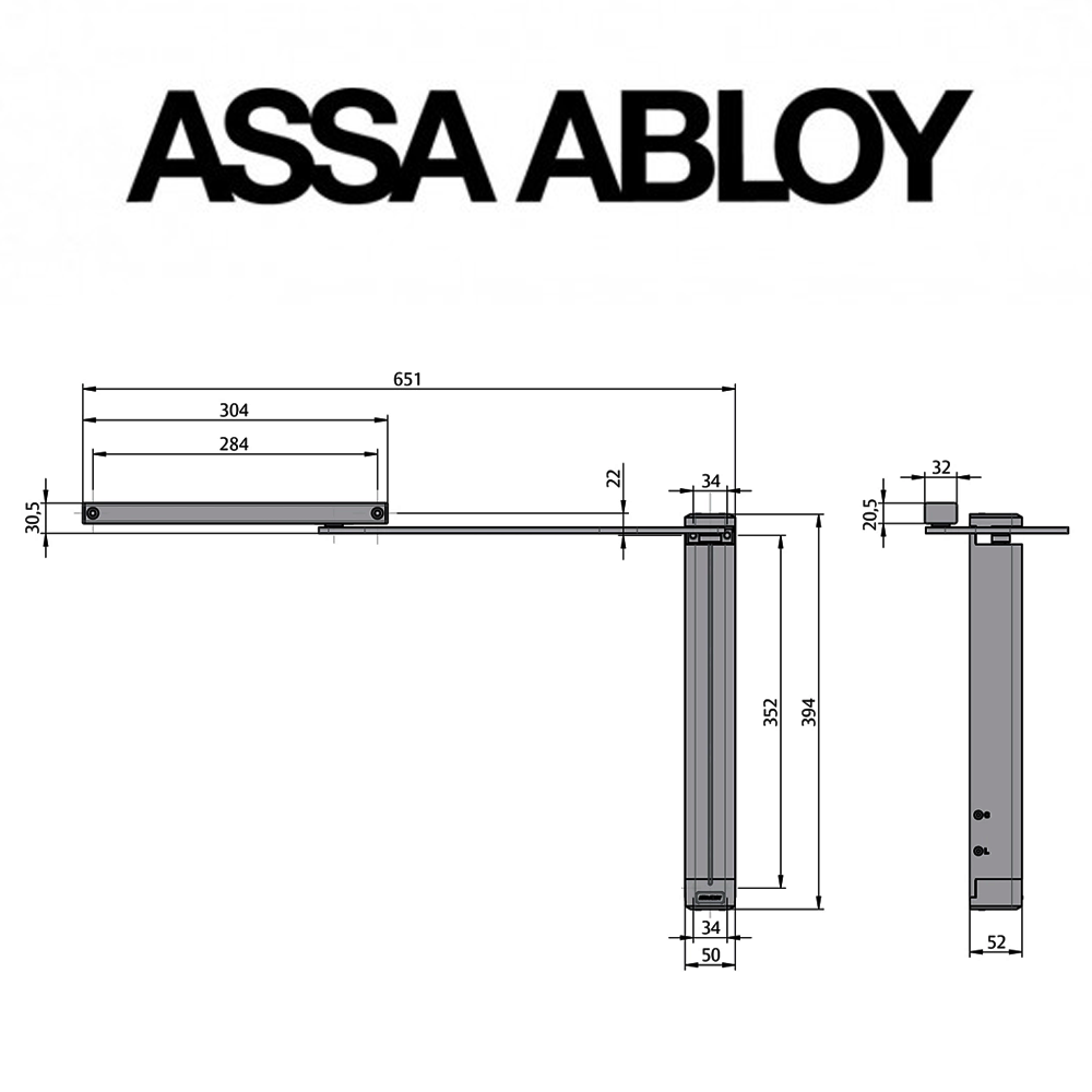 DC630G Assa Abloy | Chiudicancello verticale con tecnologia Cam-Motion per cancelli pedonali 