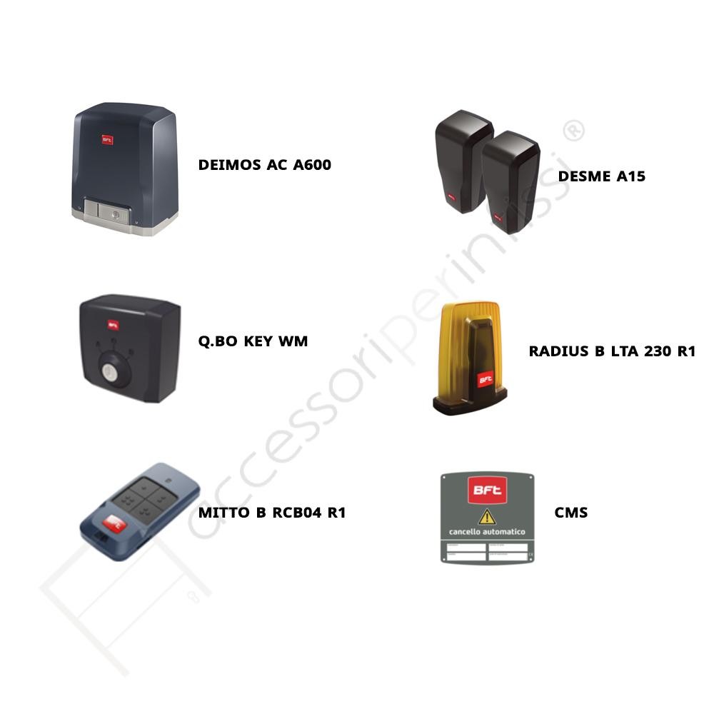 DEIMOS AC A600 KIT BFT completo 230 V per cancelli scorrevoli
