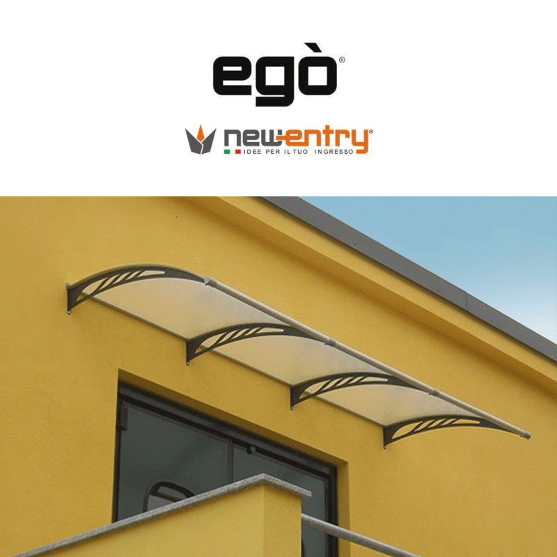 EGÒ Royal Pat sporgenza 95 cm - Pensilina modulabile con tetto frosted per esterni