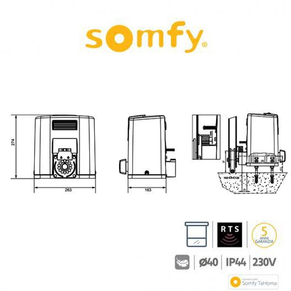 COMFORT PACK ELIXO 500 230V ECO RTS Somfy attuatore per cancelli battenti
