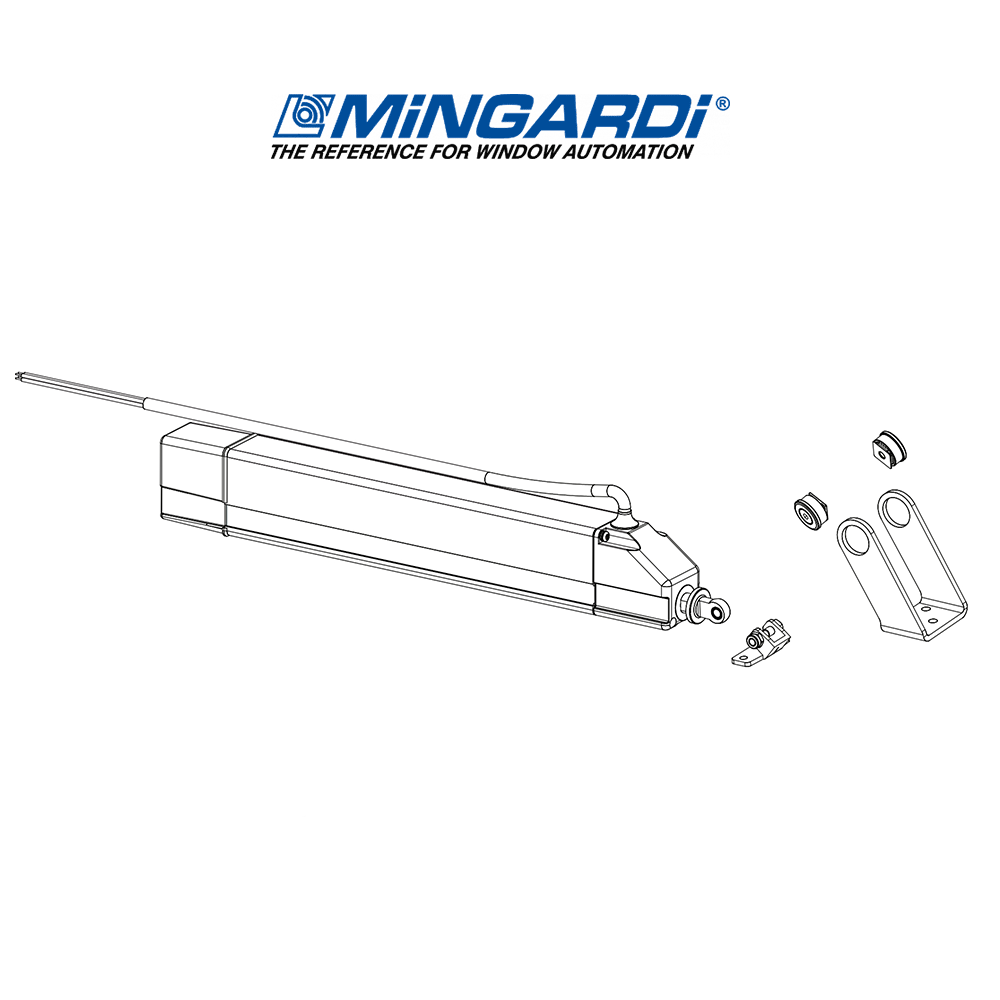 EURO 1 Mingardi - Attuatore elettrico a stelo per finestre a sporgere e lucernari EURO 1 Mingardi - Attuatore elettrico a stelo per finestre a sporgere e lucernari