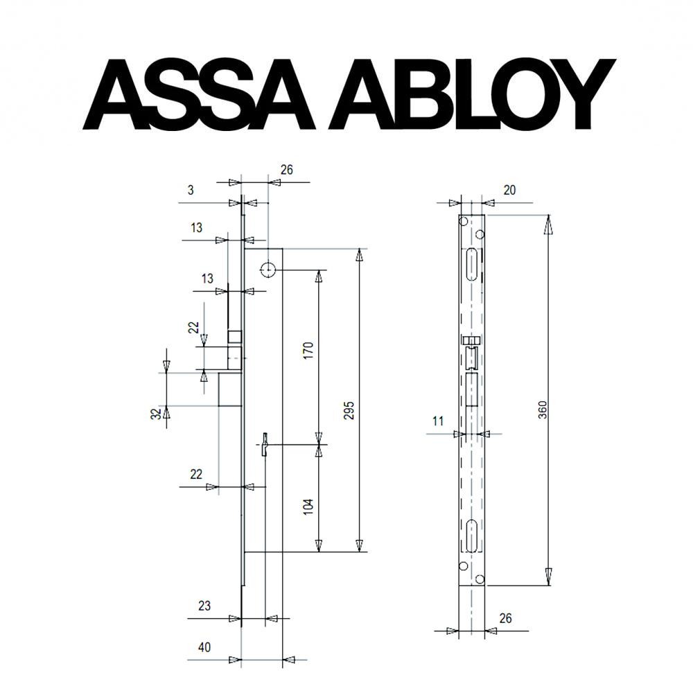 F6703 Assa Abloy | Serratura elettrica di sicurezza montante a doppia mappa scrocco e catenaccio