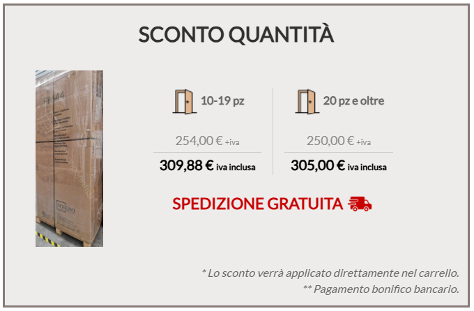 FILO44 Scrigno - Porta filo muro battente reversibile per interni
