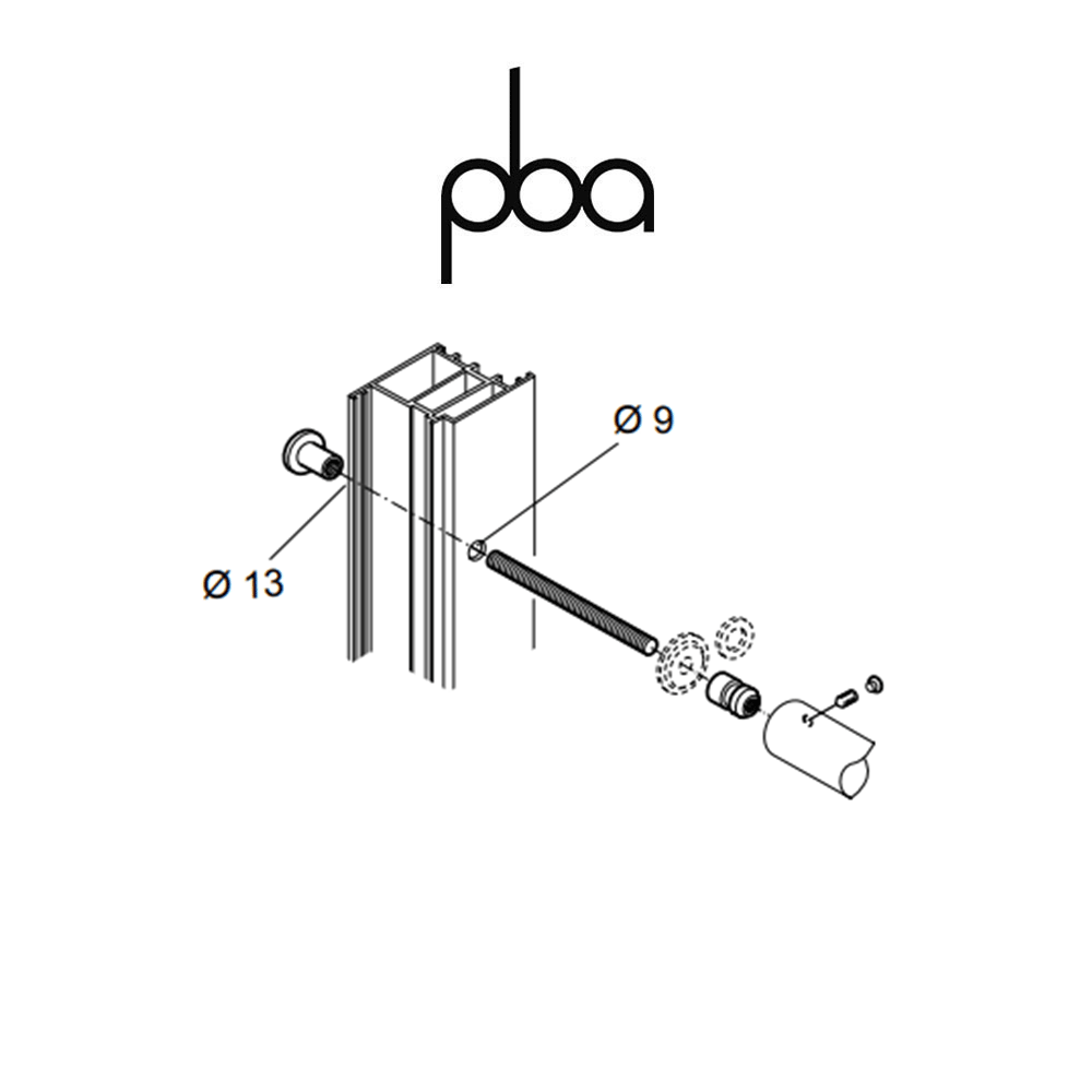 FIX.110.000D.81 PBA - Kit di fissaggio singolo passante per legno, alluminio, PVC | Programma PVD FIX.110.000D.81 PBA - Kit di fissaggio singolo passante per legno, alluminio, PVC | Programma PVD