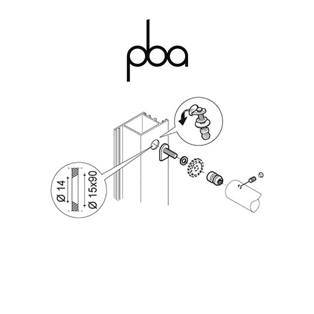 FIX.220.000I.B2 PBA - Kit di fissaggio singolo non passante per profilo tubolare | Programma: 200P - 200 FIX.220.000I.B2 PBA - Kit di fissaggio singolo non passante per profilo tubolare | Programma: 200P - 200