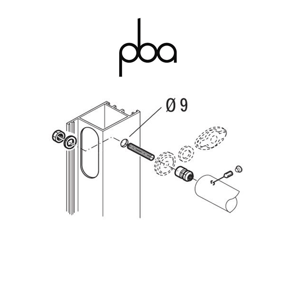 FIX.610.000D.B2 PBA - Kit di fissaggio singolo non passante per profilo tubolare | Programma IT - YOD - 200Q - 200E - 200 - M18 - 300 - PVD FIX.610.000D.B2 PBA - Kit di fissaggio singolo non passante per profilo tubolare | Programma IT - YOD - 200Q - 200E - 200 - M18 - 300 - PVD