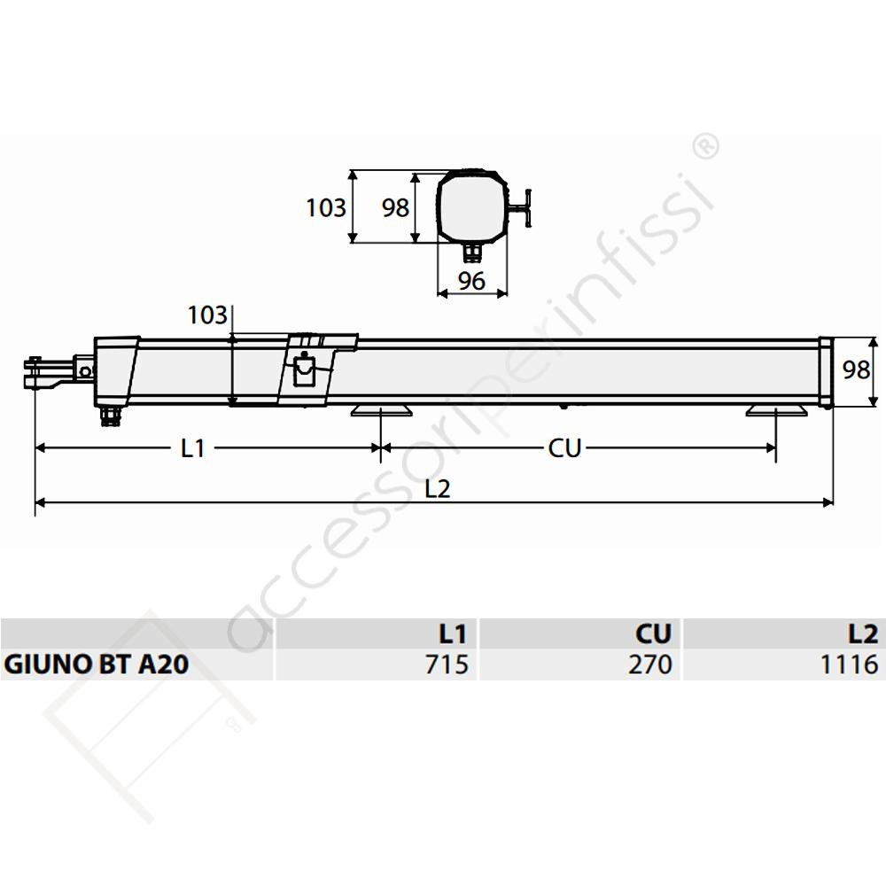 GIUNO ULTRA BT A20 KIT BFT completo per cancelli a battente