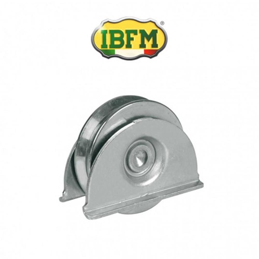 388 IBFM - Ruota per cancelli con supporti laterali 1 cuscinetto gola V