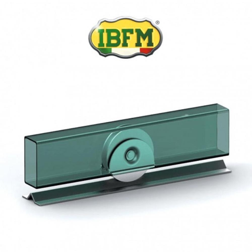 388 IBFM - Ruota per cancelli con supporti laterali 1 cuscinetto gola V