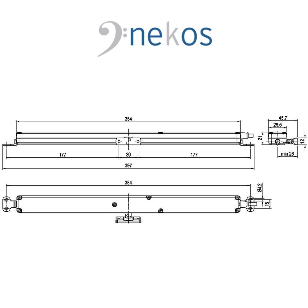 KIMO 202 Nekos attuatore a catena ad incasso a scomparsa per finestre a sporgere e vasistas