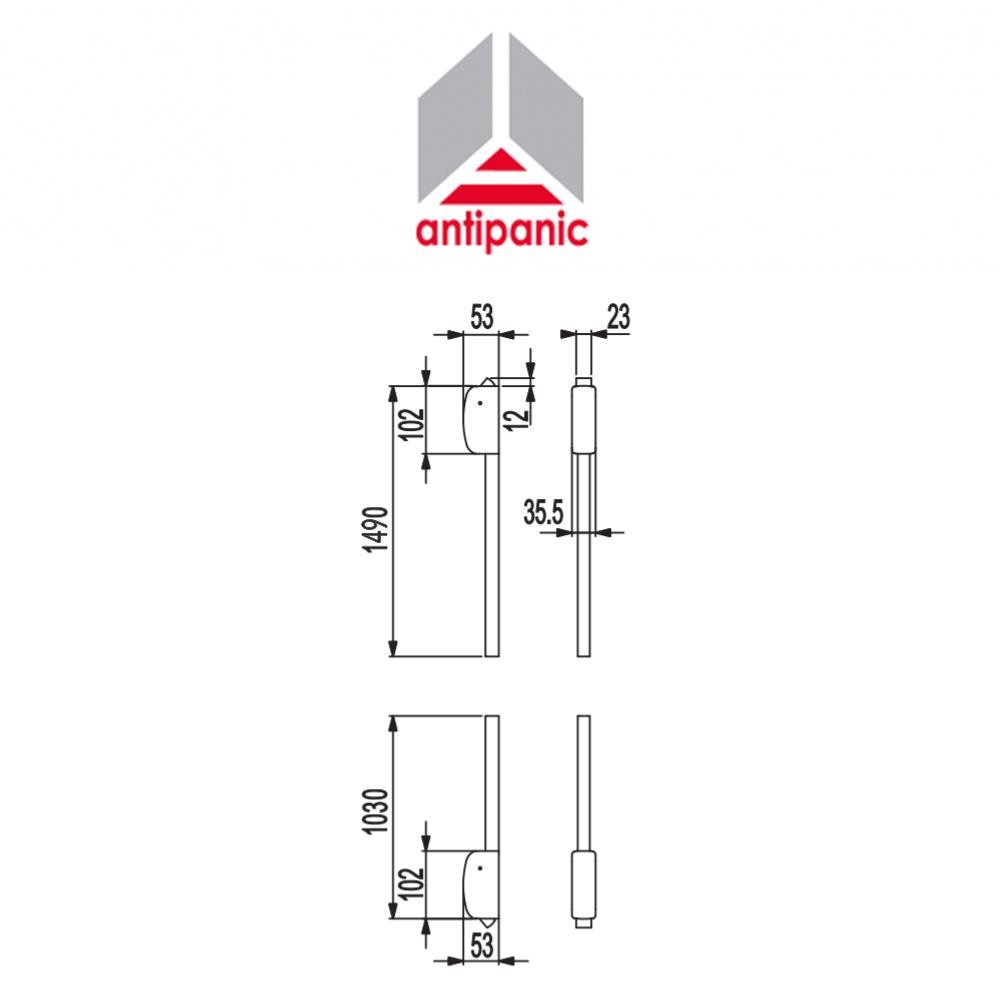 450/T Antipanic - Kit aste e scrocchi alto/basso