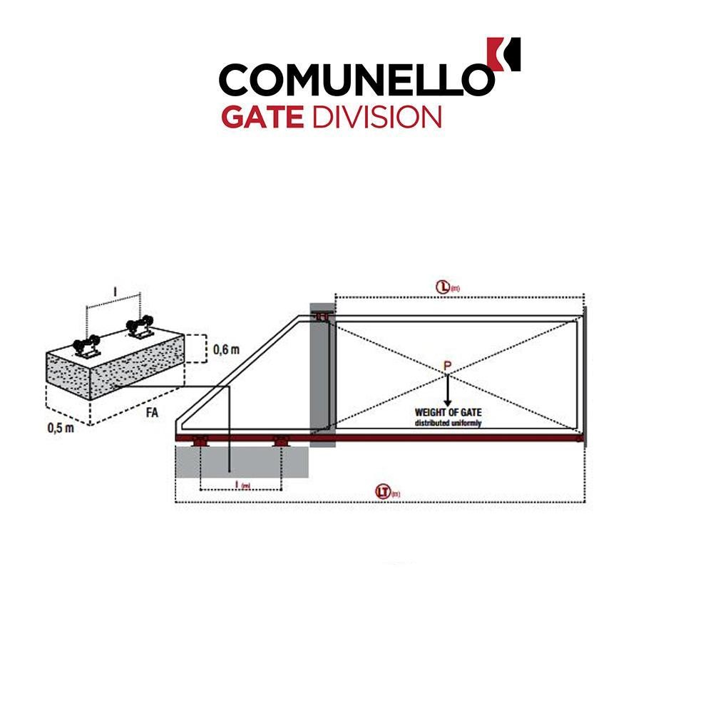 KIT CGA - 150 - 600K 6 M - Comunello - Kit per cancelli autoportanti fino a 600Kg di peso