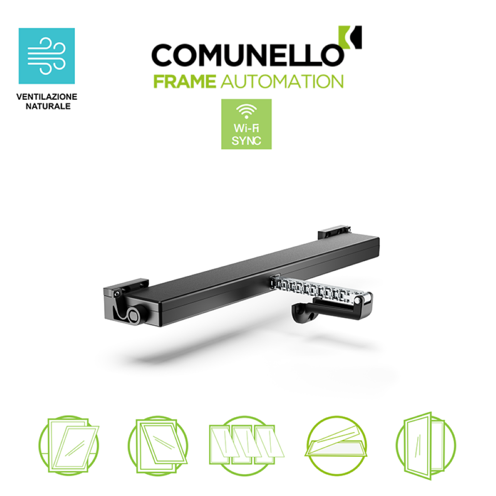 LIWIN L35 Slim Wi-Fi Comunello - Attuatore elettromeccanico a catena per finestre vasistas e a sporgere LIWIN L35 Slim Wi-Fi Comunello - Attuatore elettromeccanico a catena per finestre vasistas e a sporgere