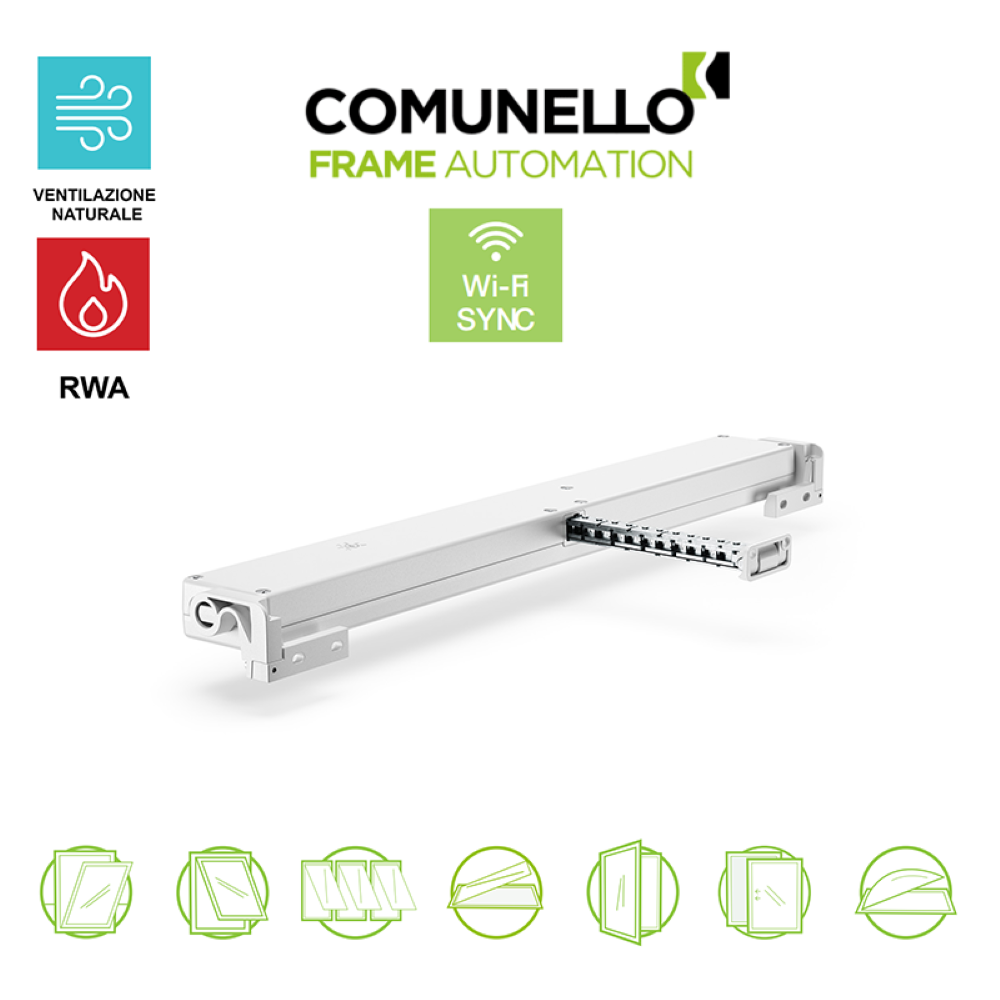 LIWIN L40 - Wi-Fi Comunello - Attuatore elettromeccanico a catena per finestre vasistas e a sporgere