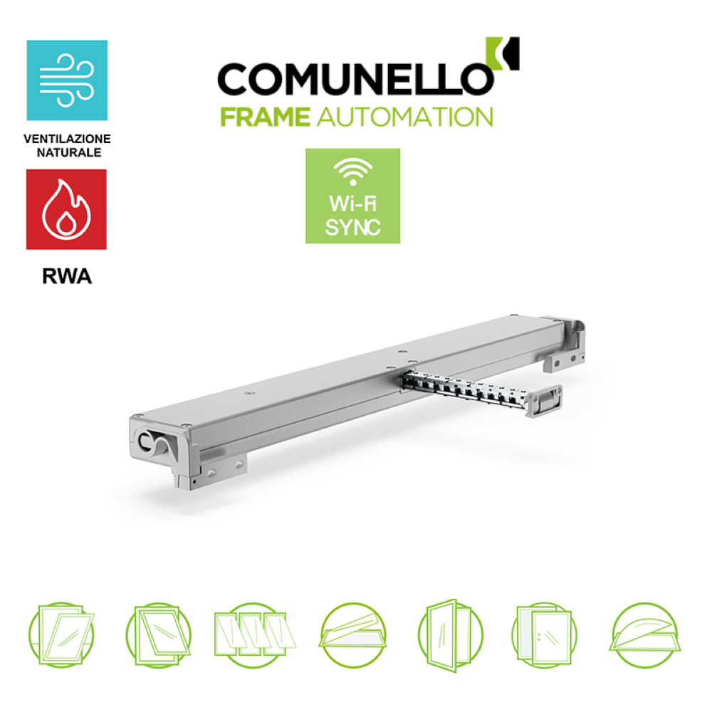 LIWIN L40 - Wi-Fi Comunello - Attuatore elettromeccanico a catena per finestre vasistas e a sporgere