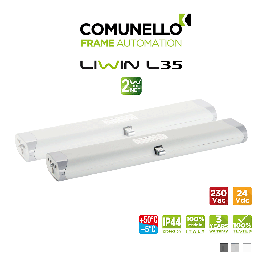 LIWIN L35 2W-NET Comunello | Doppio attuatore elettrico a catena per finestre vasistas e a sporgere LIWIN L35 2W-NET Comunello | Doppio attuatore elettrico a catena per finestre vasistas e a sporgere