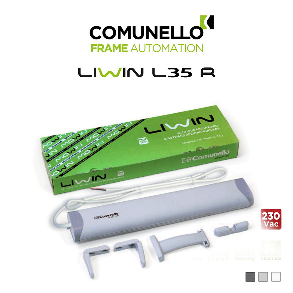 LIWIN L35 RADIO Comunello | Attuatore elettrico radiocomandato a catena per finestre vasistas e a sporgere LIWIN L35 RADIO Comunello | Attuatore elettrico radiocomandato a catena per finestre vasistas e a sporgere