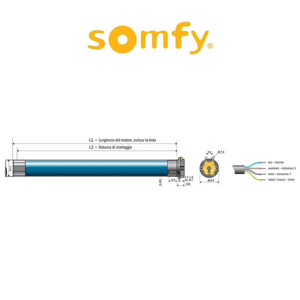 LT50 HIPRO WT Somfy motore per tapparelle e tende da sole LT50 HIPRO WT Somfy motore per tapparelle e tende da sole