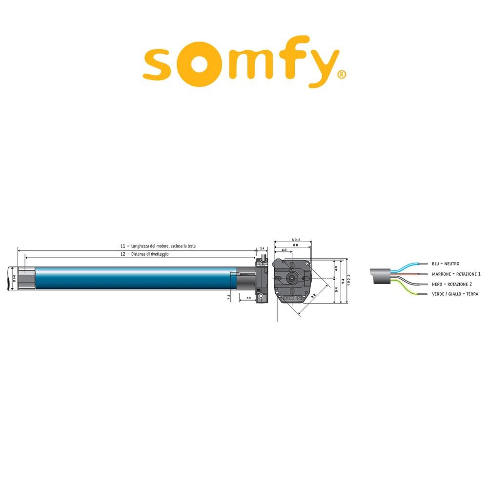 LT60 CSI WT Somfy motore con manovra di soccorso per tapparelle e tende da sole LT60 CSI WT Somfy motore con manovra di soccorso per tapparelle e tende da sole