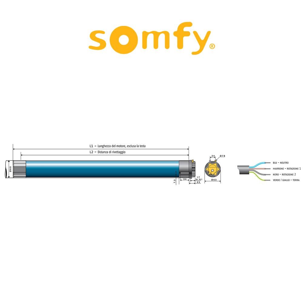 LT60 HIPRO WT Somfy motore per tapparelle e tende da sole LT60 HIPRO WT Somfy motore per tapparelle e tende da sole