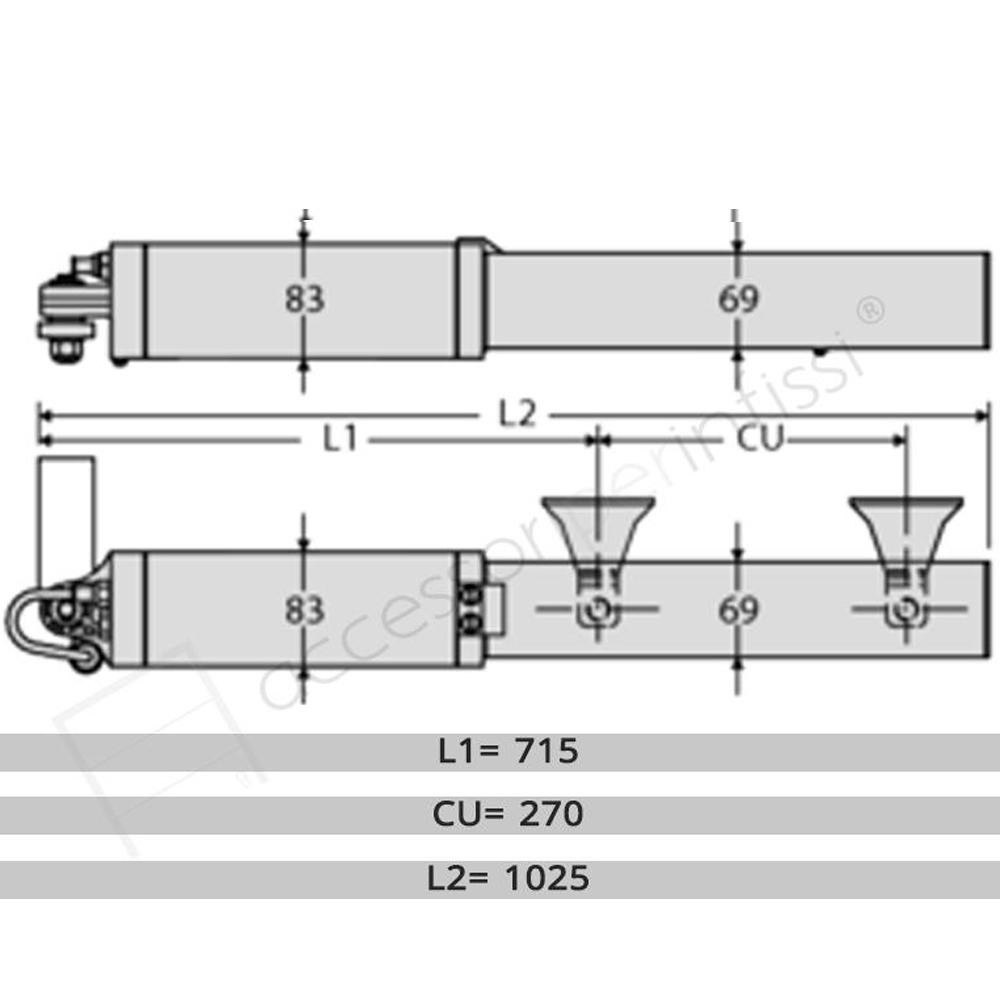 LUX MB BFT Operatore oleodinamico per ante fino a 2 m e 300 kg