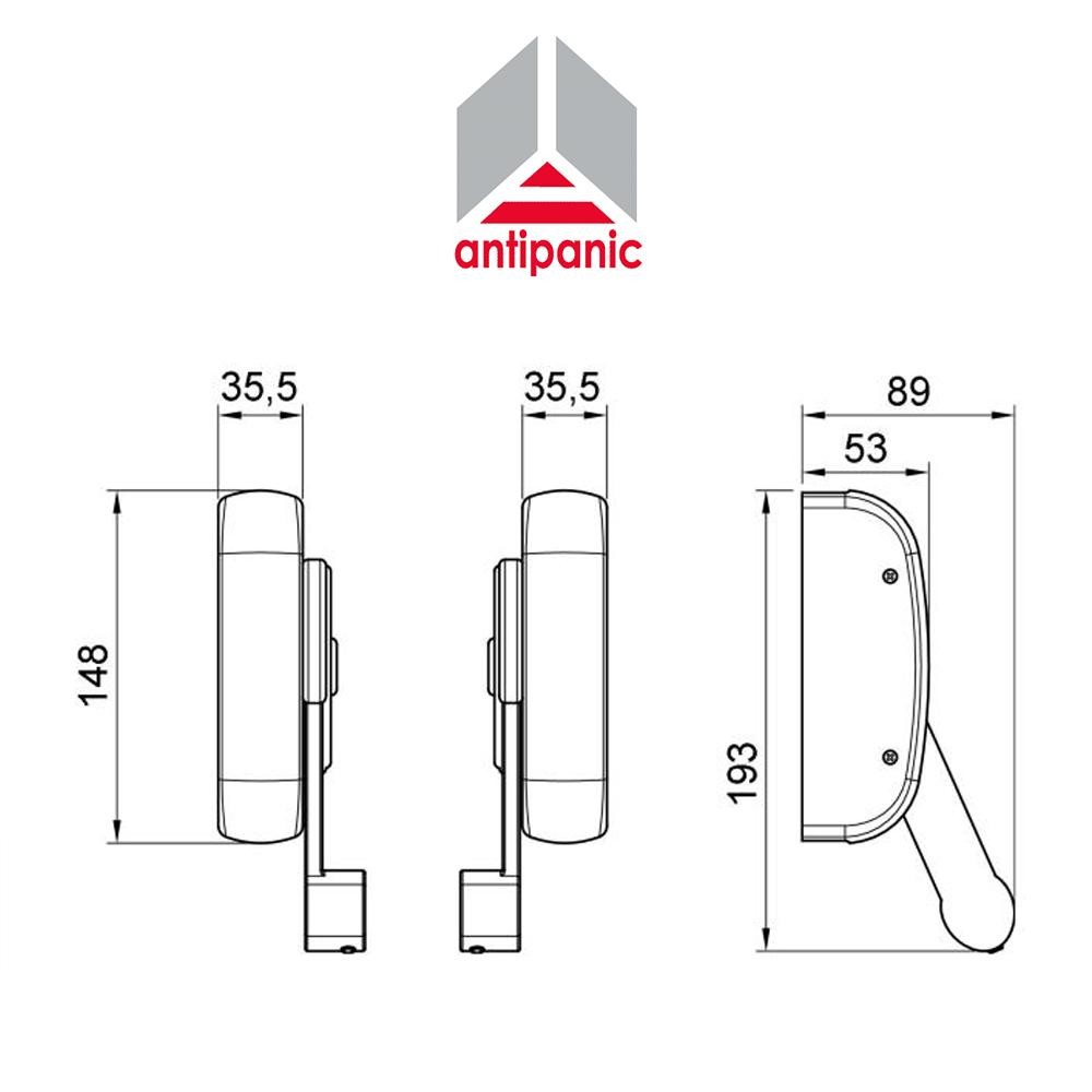 402/T Antipanic - Maniglione antipanico meccanico duplice con barra esterna