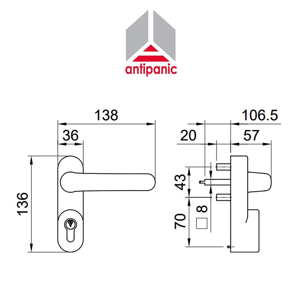 1090 Antipanic - Comando esterno per maniglioni antipanico
