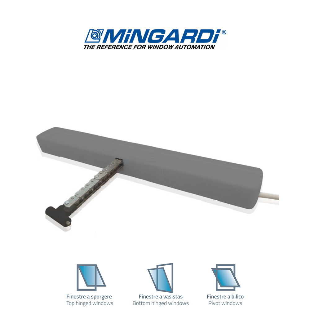 Mingardi - Attuatore motore a catena per finestre MICRO EVO BASIC Mingardi - Attuatore motore a catena per finestre MICRO EVO BASIC