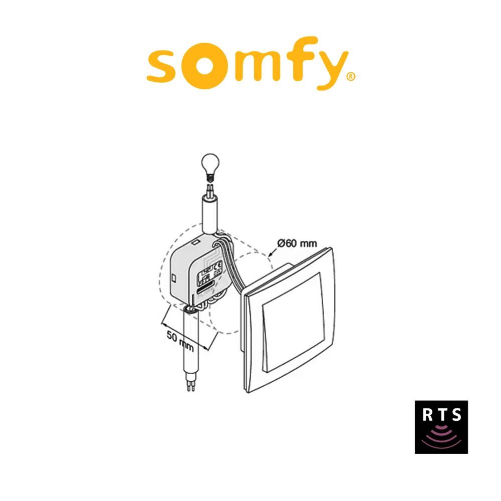 Micro ricevitore radio RTS Somfy per illuminazioni Micro ricevitore radio RTS Somfy per illuminazioni