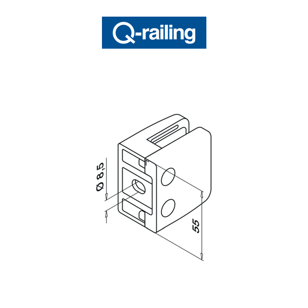 Morsetto per vetro Q-Railing MOD 26 art. 14.2600.000.12 Morsetto per vetro Q-Railing MOD 26 art. 14.2600.000.12