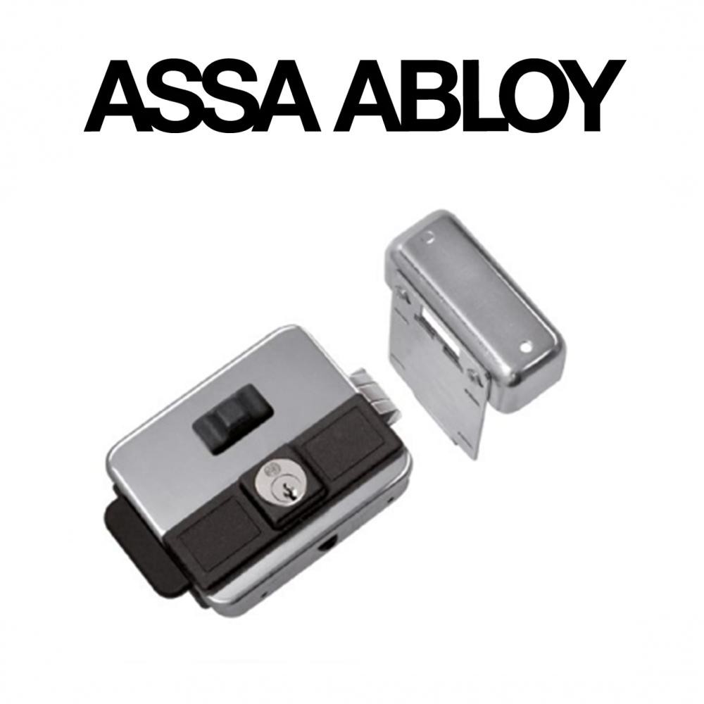 NF5025/1Z Assa Abloy | Serratura elettrica da applicare Corni Multipla scrocco rovesciato pulsante e cilindro