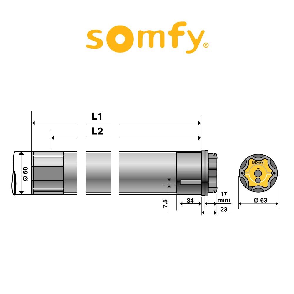 PERGOLA LTH 60 io 55/17 Somfy motore radio per pergole e lamelle PERGOLA LTH 60 io 55/17 Somfy motore radio per pergole e lamelle