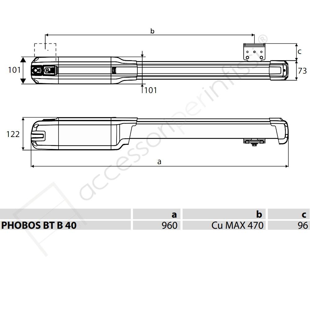 PHOBOS BT B40 KIT BFT completo 24 V per cancelli a battente 