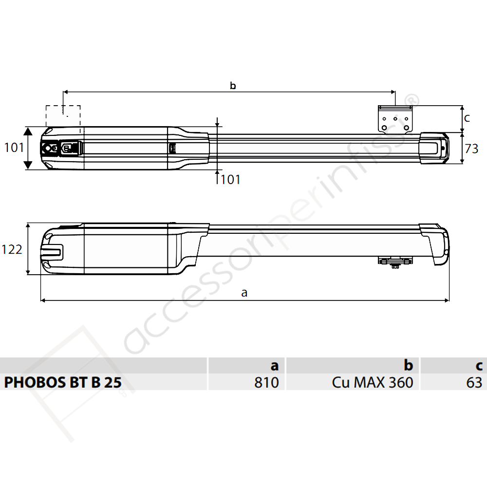 PHOBOS BT B25 KIT BFT completo 24 V per cancelli a battente