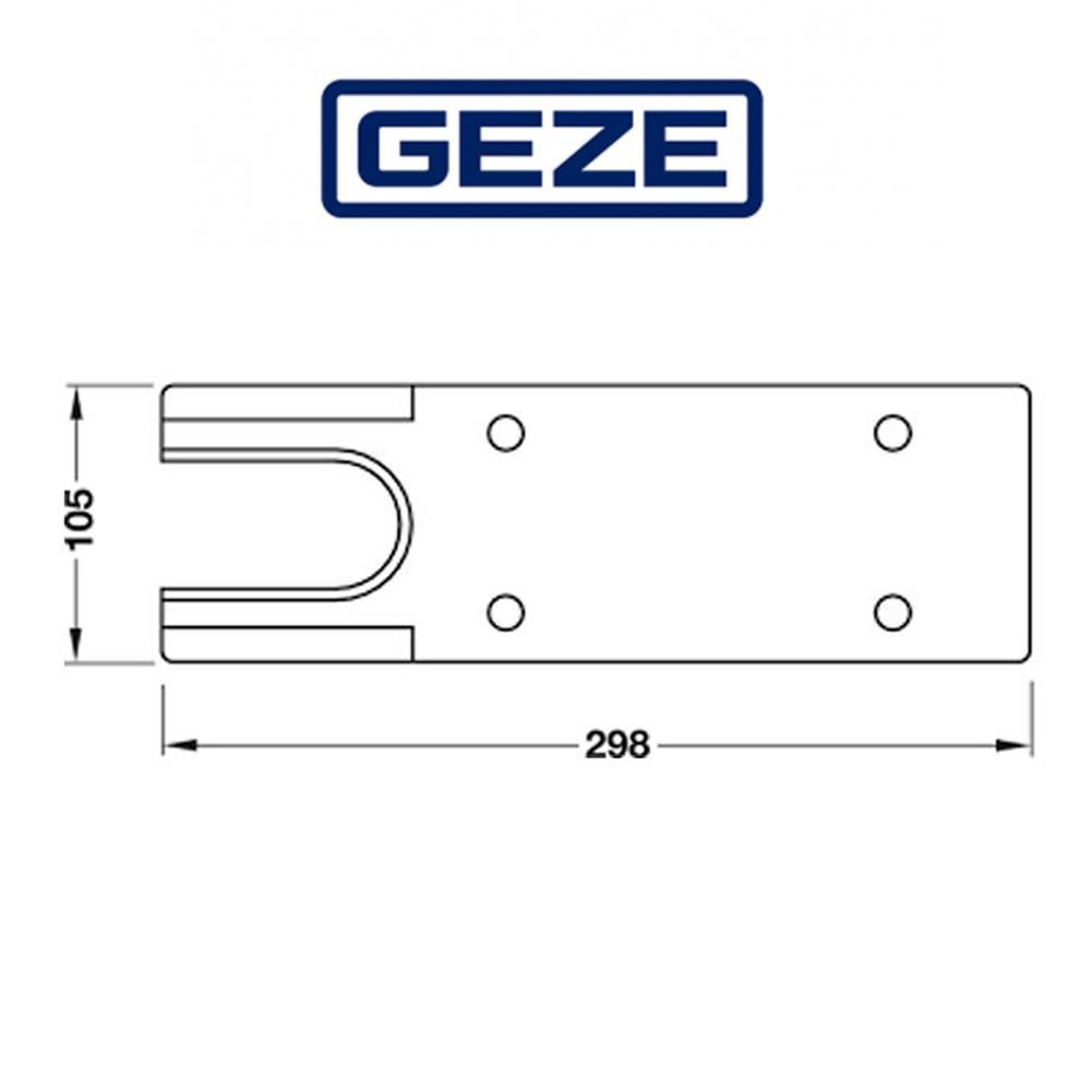 Geze | Piastra per chiudiporta inox per TS 500 NV / TS 500 N EN3