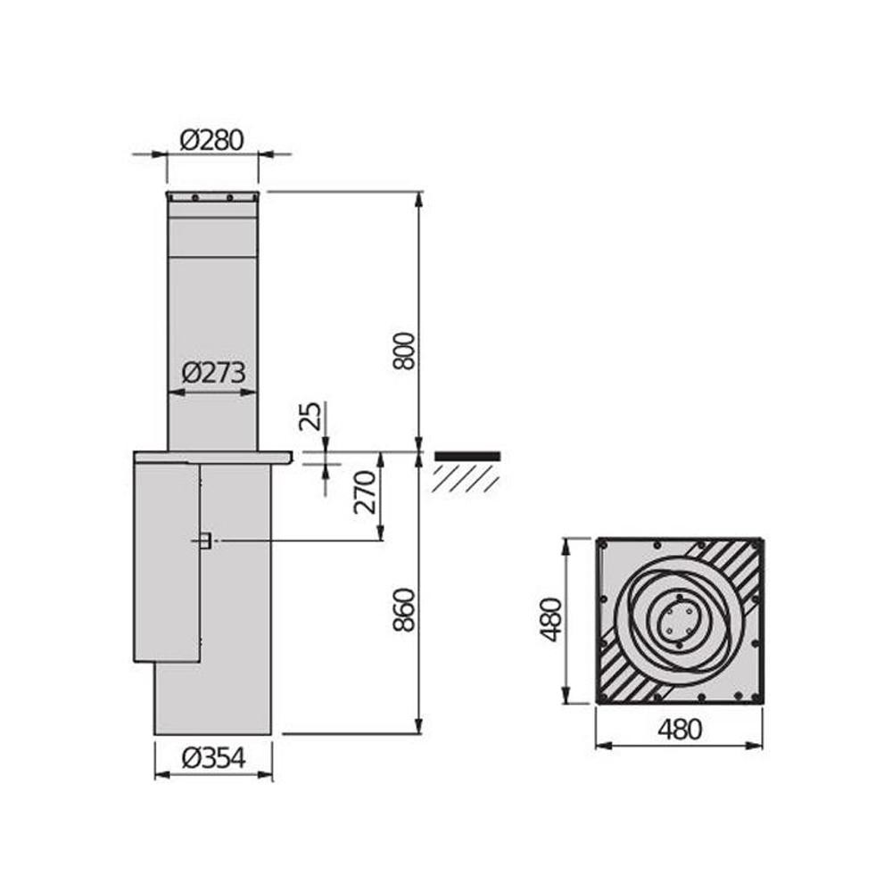 PILLAR B 275 / 800.6C BFT dissuasore di sosta di passaggio