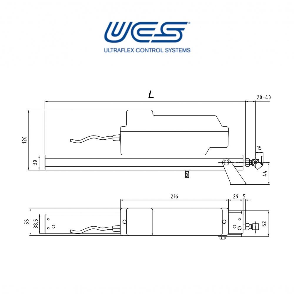 RACK Ultraflex UCS attuatore a cremagliera per finestre a sporgere e lucernari