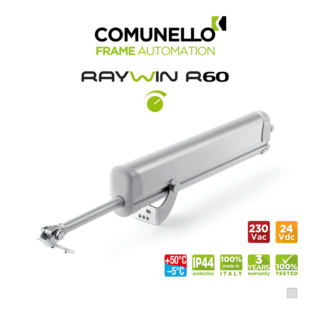 RAYWIN R60 REGULATOR Comunello - Attuatore elettrico a stelo per finestre a sporgere e lucernari RAYWIN R60 REGULATOR Comunello - Attuatore elettrico a stelo per finestre a sporgere e lucernari