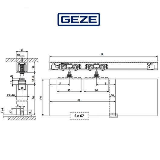 ROLLAN 80 NT Geze - Sistema di ferramenta per porte scorrevoli con peso dell'anta 80 kg ROLLAN 80 NT Geze - Sistema di ferramenta per porte scorrevoli con peso dell'anta 80 kg
