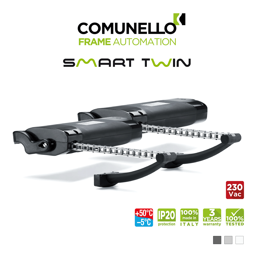SMART TWIN Comunello | Kit 2 attuatori elettrici a catena per finestre vasistas e a sporgere SMART TWIN Comunello | Kit 2 attuatori elettrici a catena per finestre vasistas e a sporgere