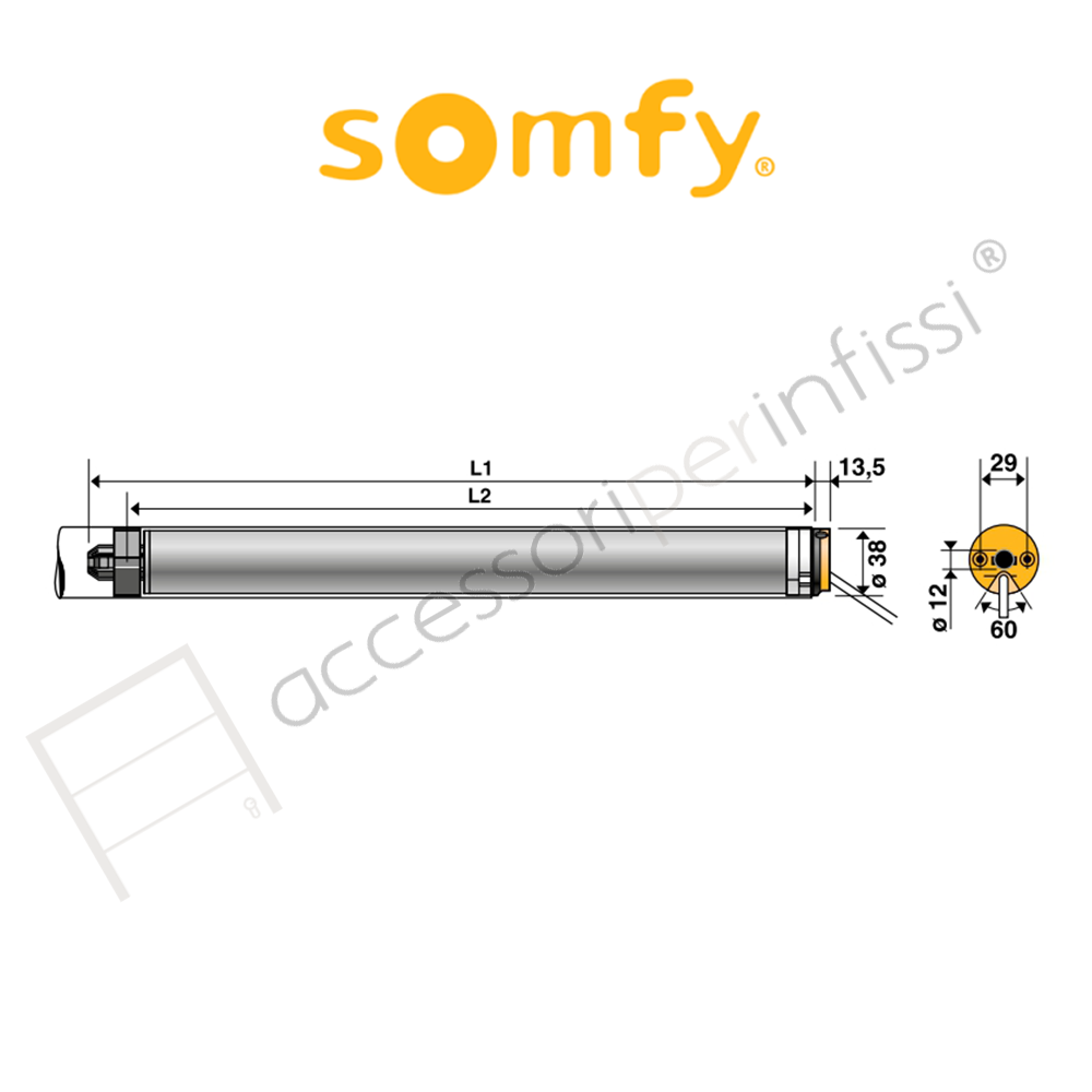 SUNEA SCREEN 40 io Somfy motore radio elettronico per screen verticali esterni o mantovane motorizzate SUNEA SCREEN 40 io Somfy motore radio elettronico per screen verticali esterni o mantovane motorizzate