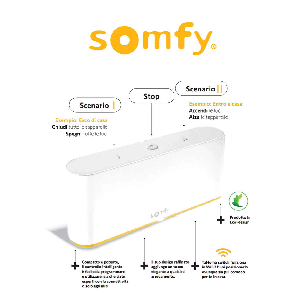 TAHOMA SWITCH Somfy - Dispositivo per gestione domotica da remoto TAHOMA SWITCH Somfy - Dispositivo per gestione domotica da remoto