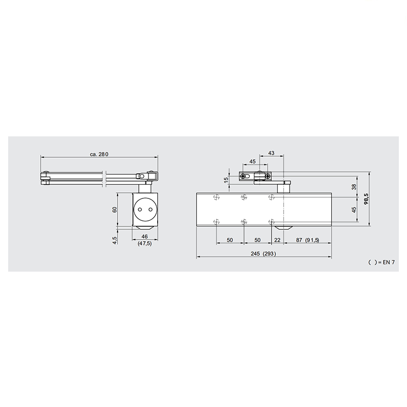 TS 83 BCA Dormakaba - Chiudiporta aereo per porte a battente TS 83 BCA Dormakaba - Chiudiporta aereo per porte a battente