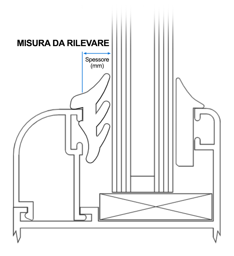 Guarnizione fermavetro interna Complastex serie UP Bianca