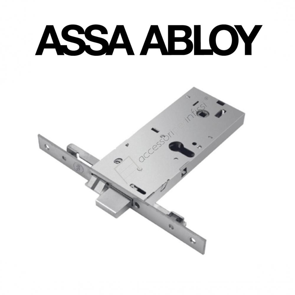 Y8520070080 Assa Abloy | Serratura elettrica da infilare da fascia Silver Basic scrocco e catenaccio entrata 70 frontale 16