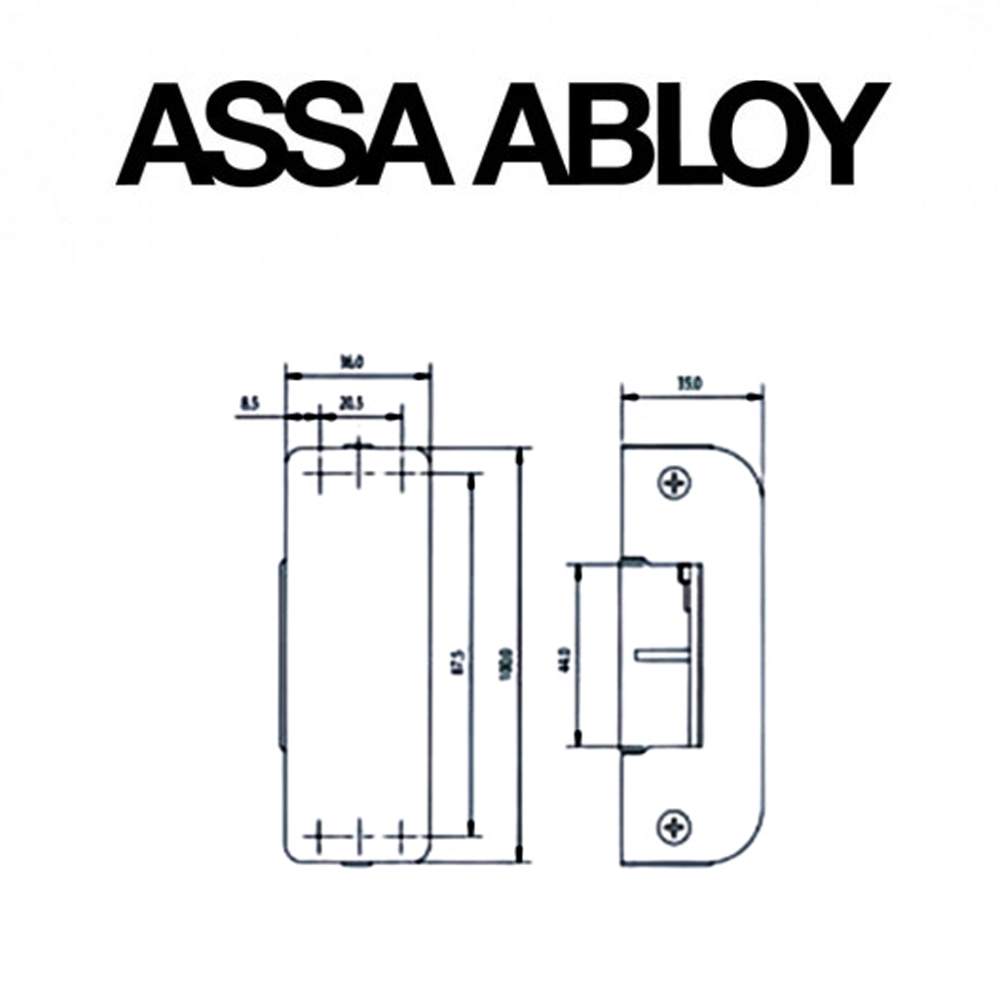 YF16505/1 Assa Abloy | Incontro elettrico per maniglione antipanico Yale con sganciamento limitato con fermo a giorno 